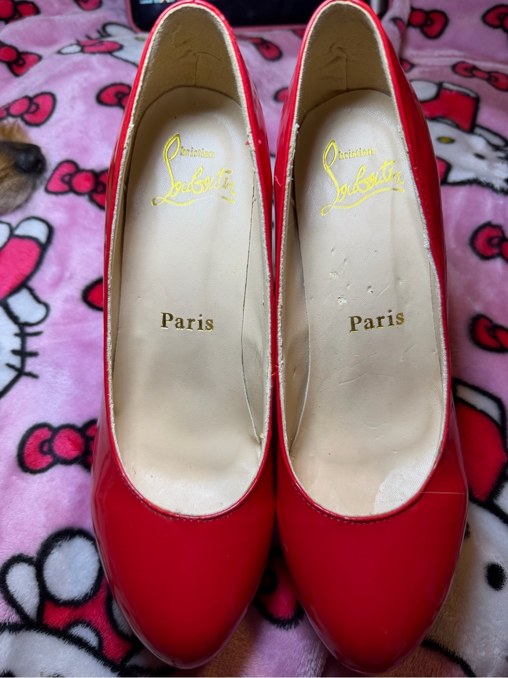 Christian Louboutin Red Patent Pointed-Toe Heels